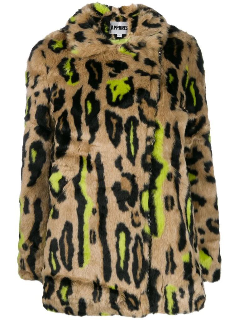 Chloe leopard faux-fur jacket