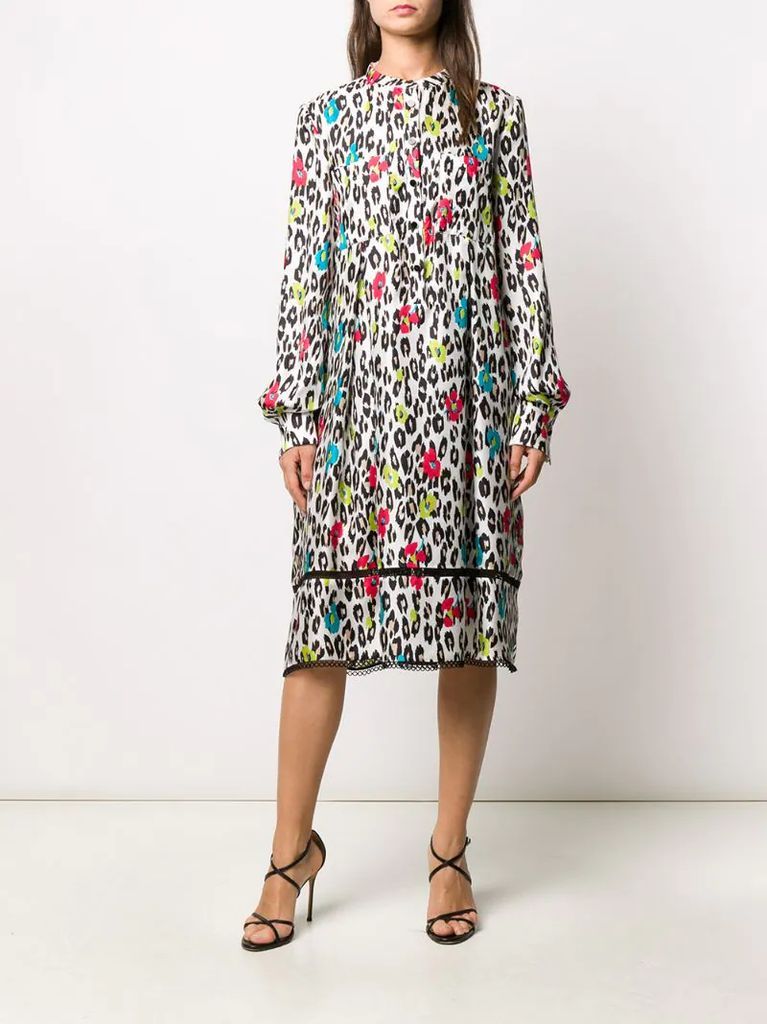 Toria leopard-print silk dress