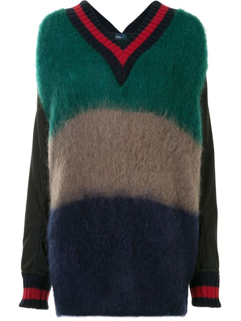 oversized colour-block jumper