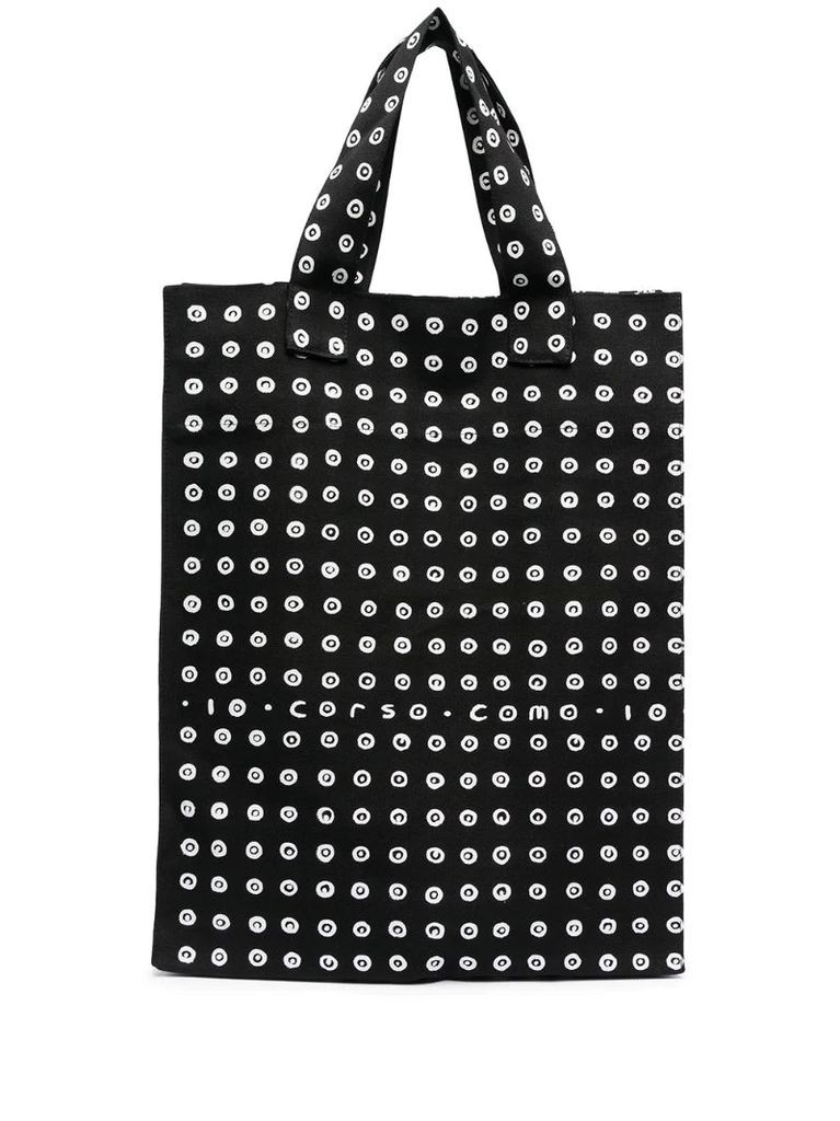 polka-dot print tote bag