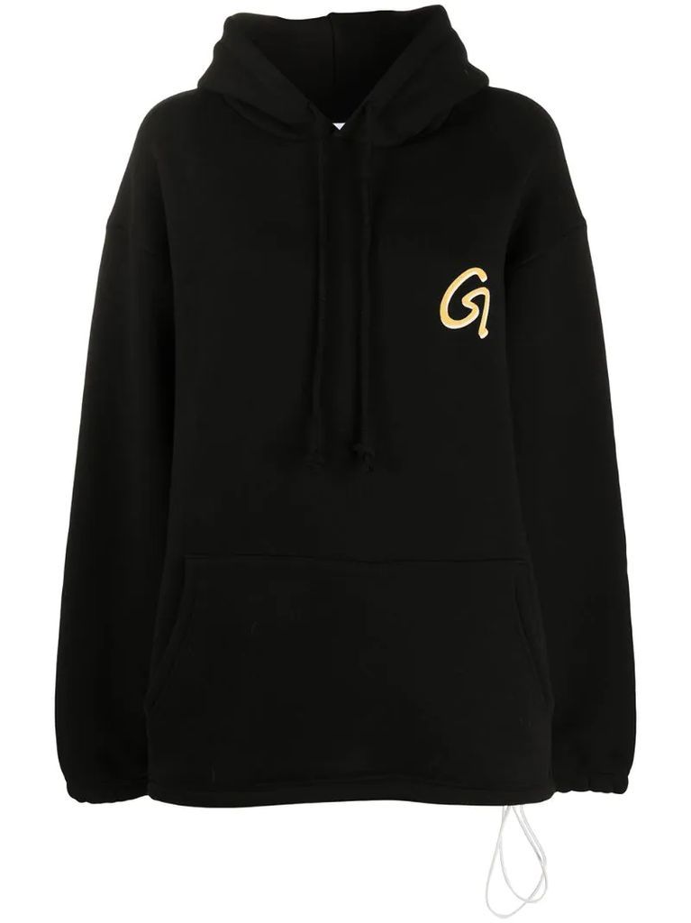 logo drawstring hoodie