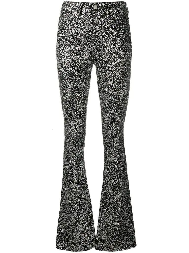 glitterry high-rise flared jeans