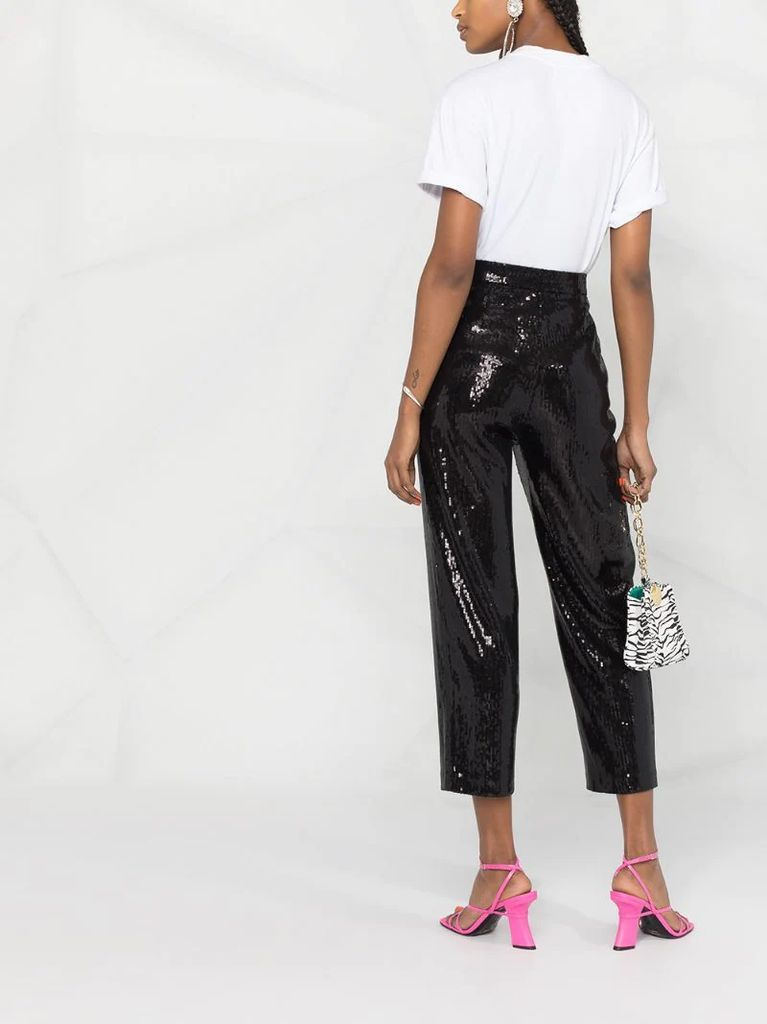 cropped sequin trousers