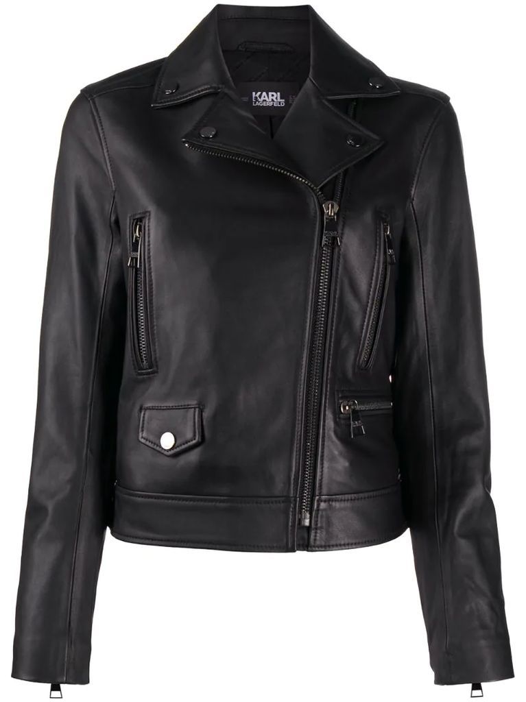 Ikonik Karl leather biker jacket