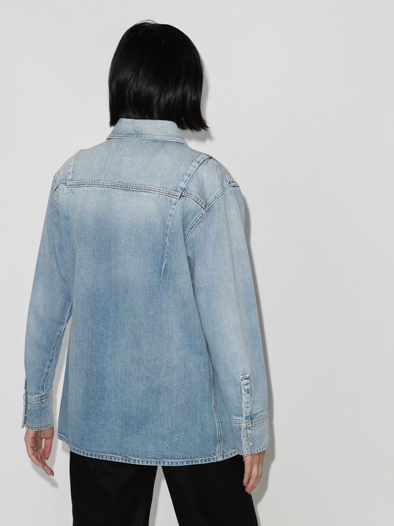 patch pocket denim shirt