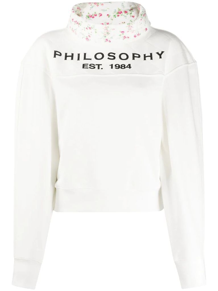 logo print high-neck sweatshirt