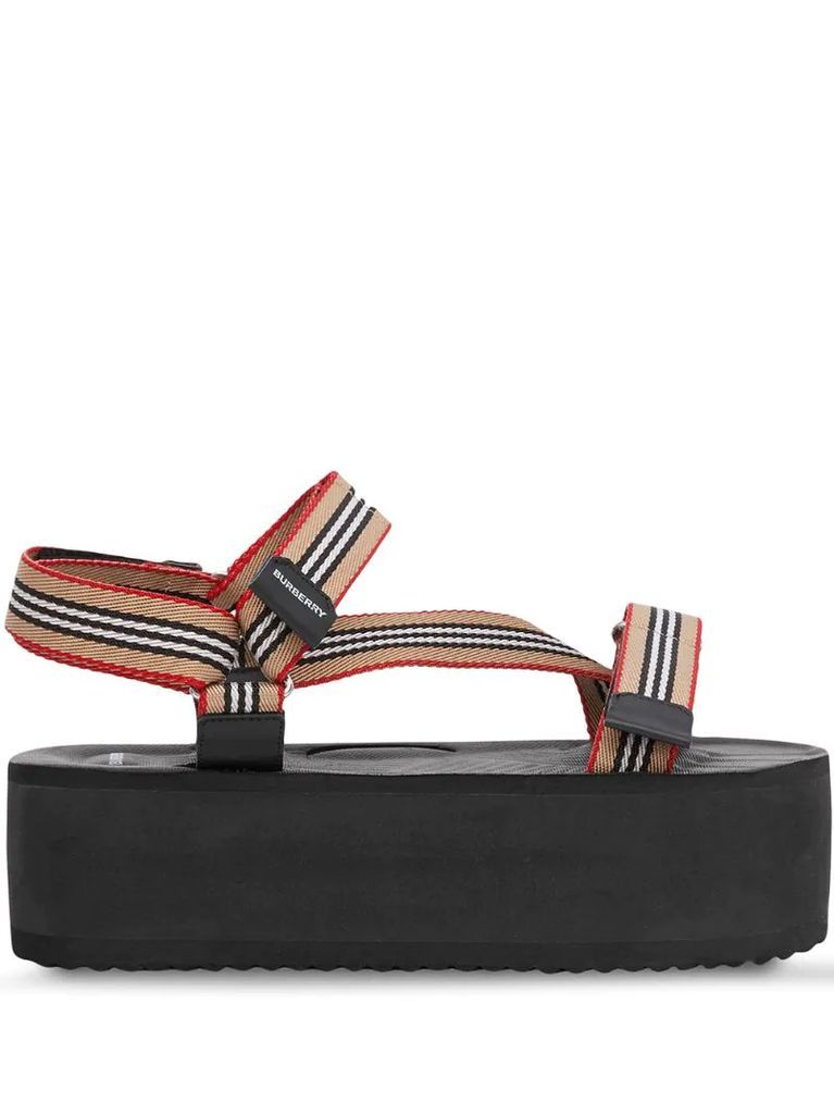 Icon Stripe platform sandals