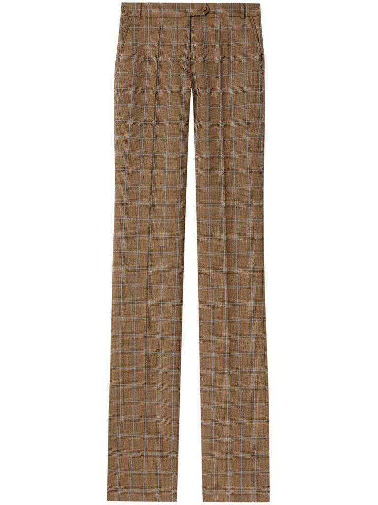 Prince of Wales check tailored trousers