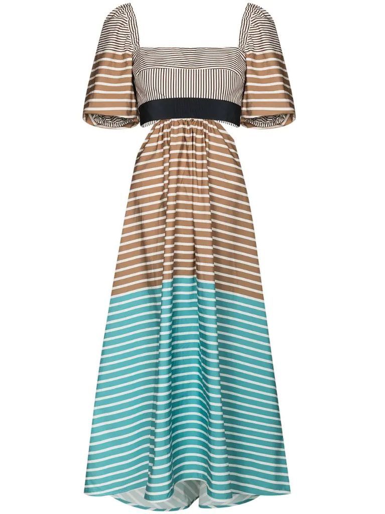 Blaine horizontal-stripe midi dress