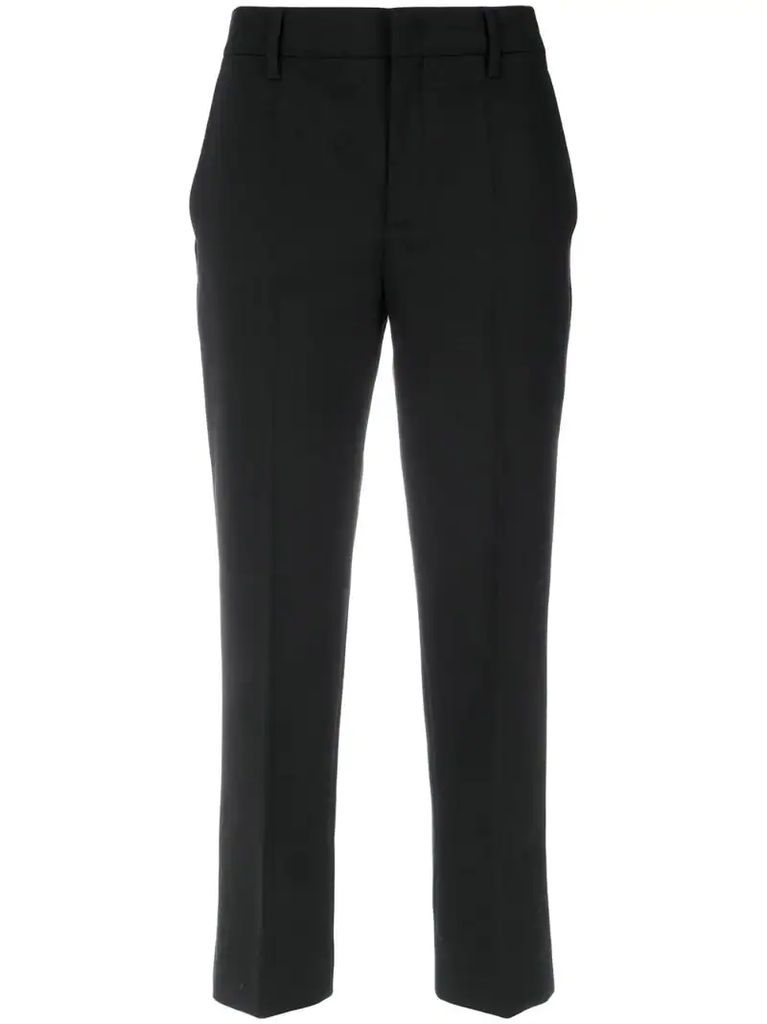cropped straight-leg trousers