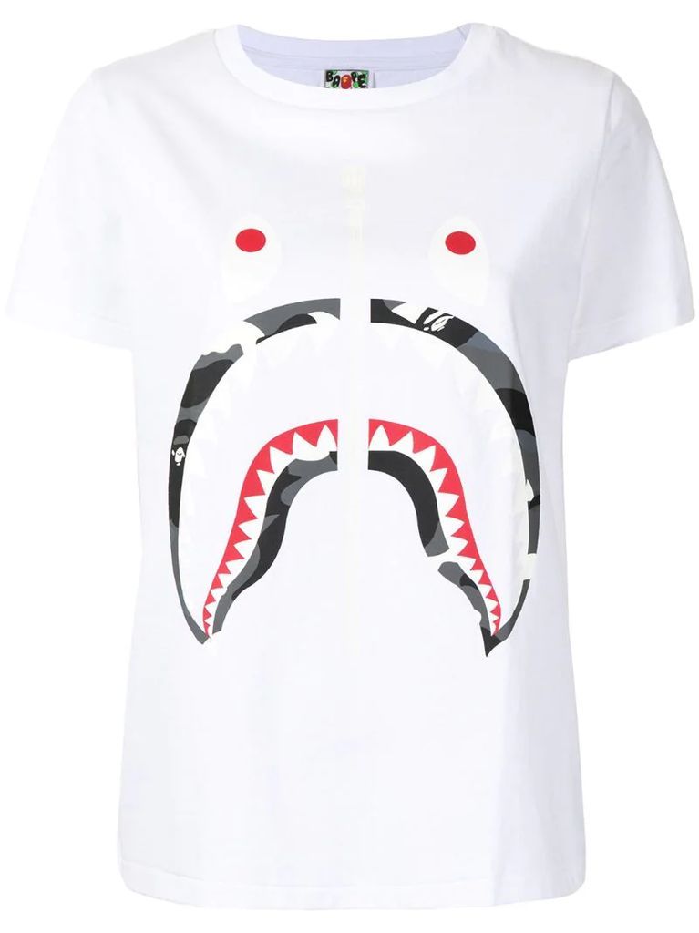 zip-print Shark T-shirt