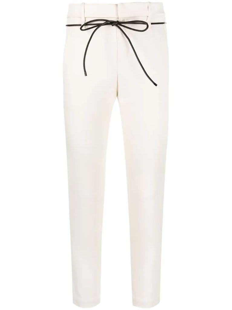 belted cropped trousers