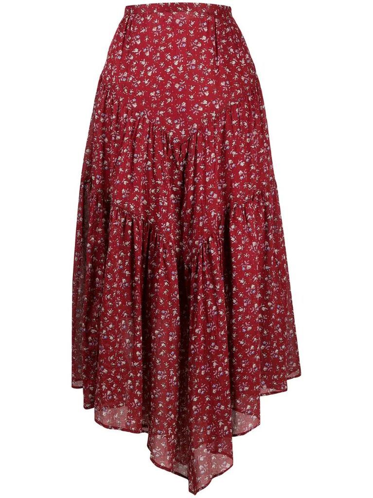 Pabna asymmetric cotton skirt