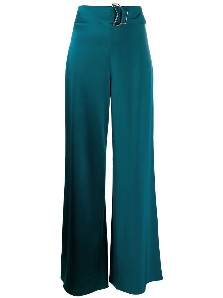 high rise wide leg trousers