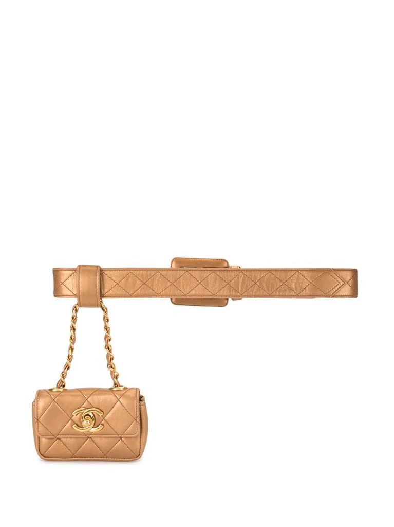 diamond quilted hanging belt bag