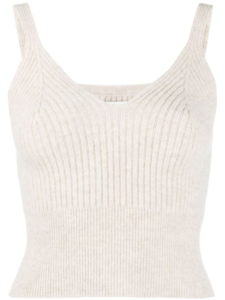 Twiny ribbed knit top