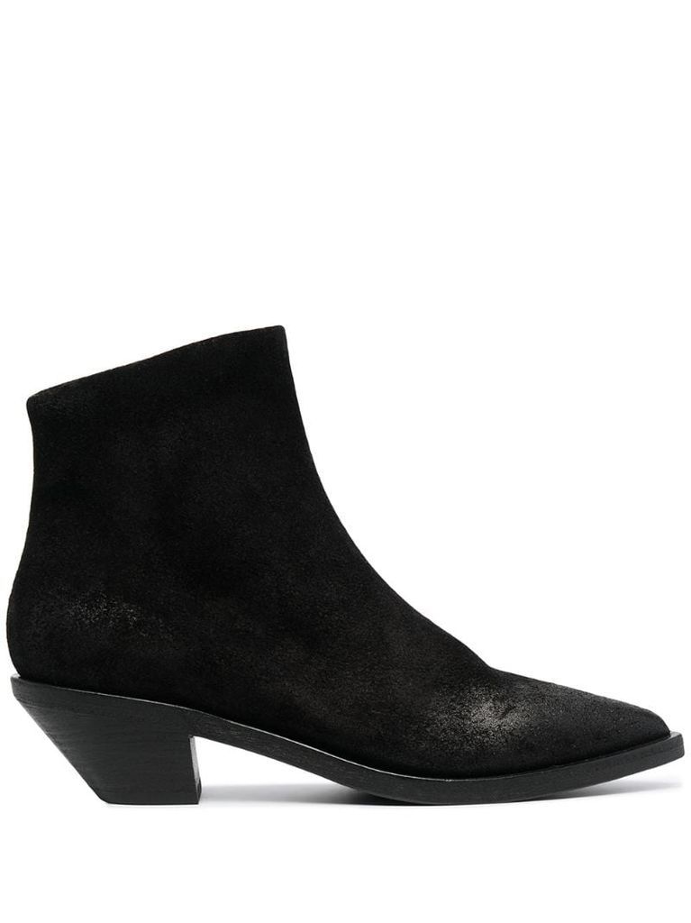pointed toe suede boots