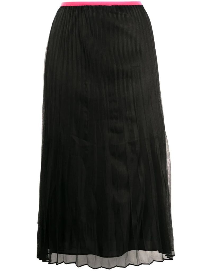 pleated pull-on skirt