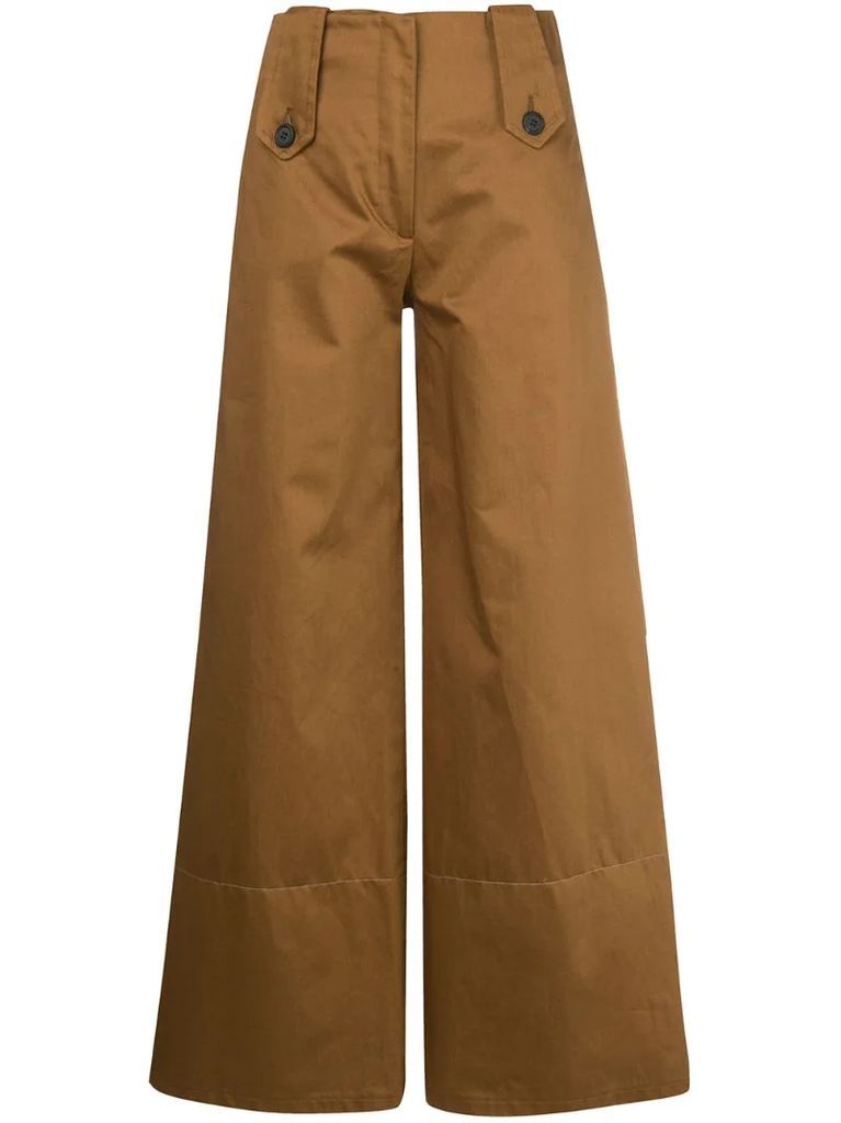 wide leg high-waisted trousers