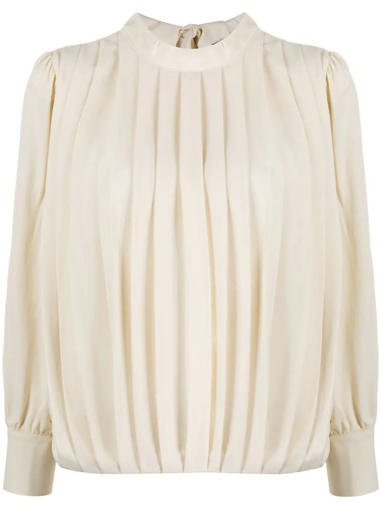 pleated satin blouse