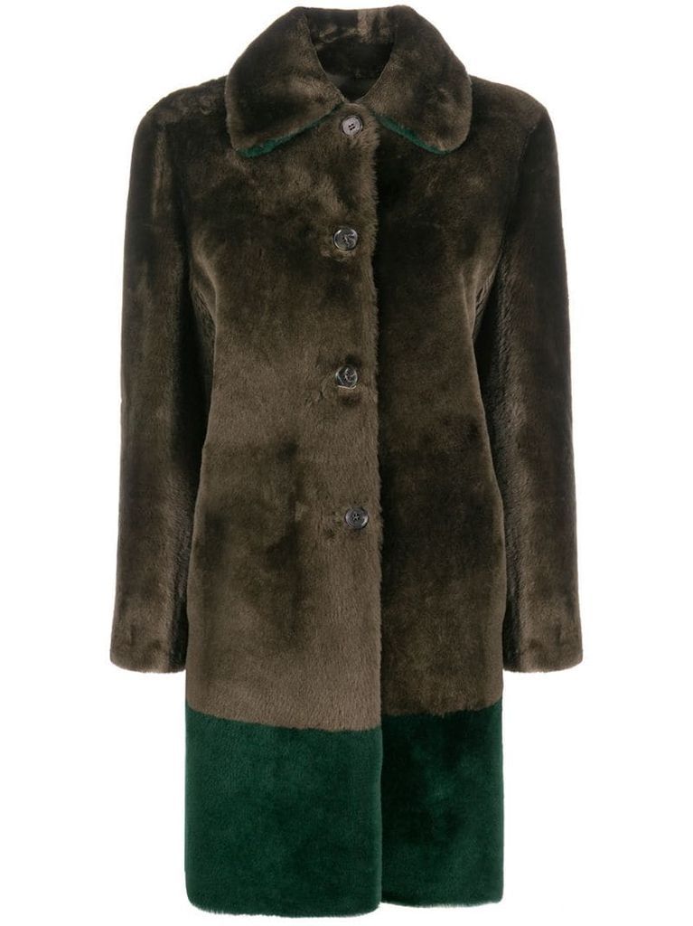 sheepskin button-up coat