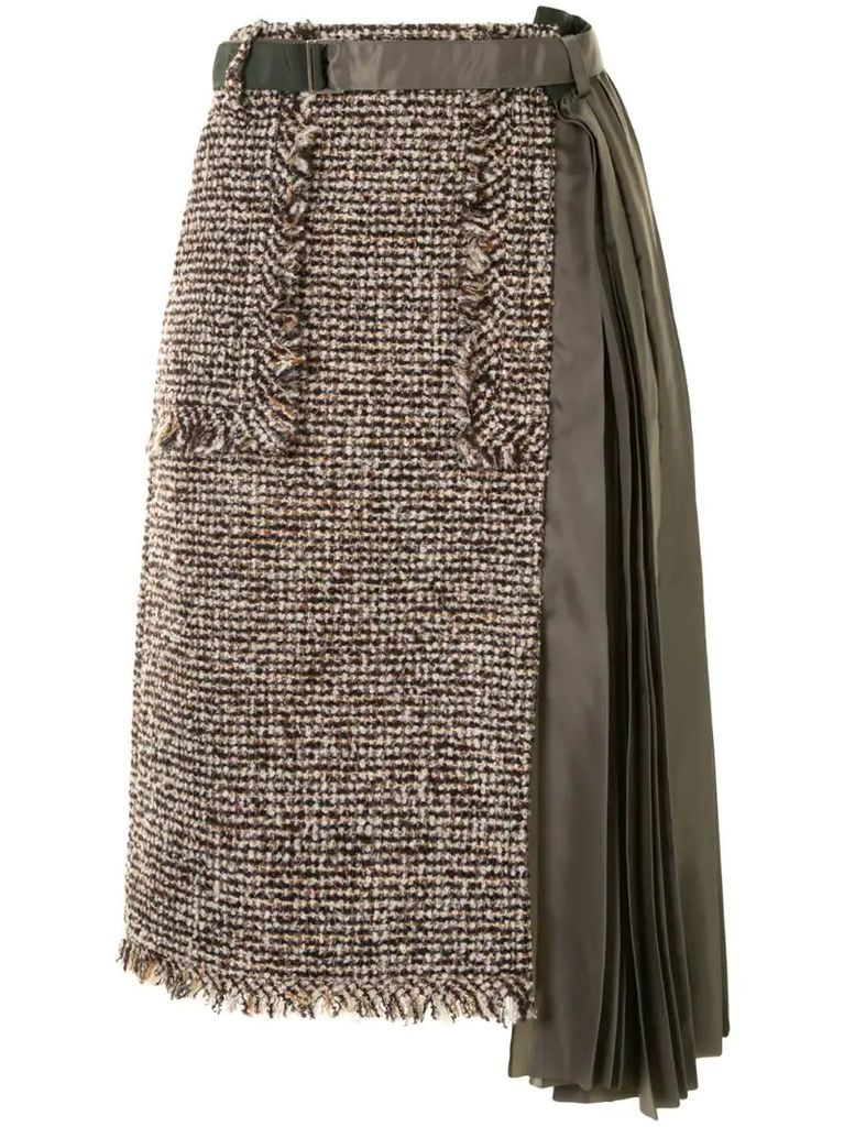 contrast tweed skirt