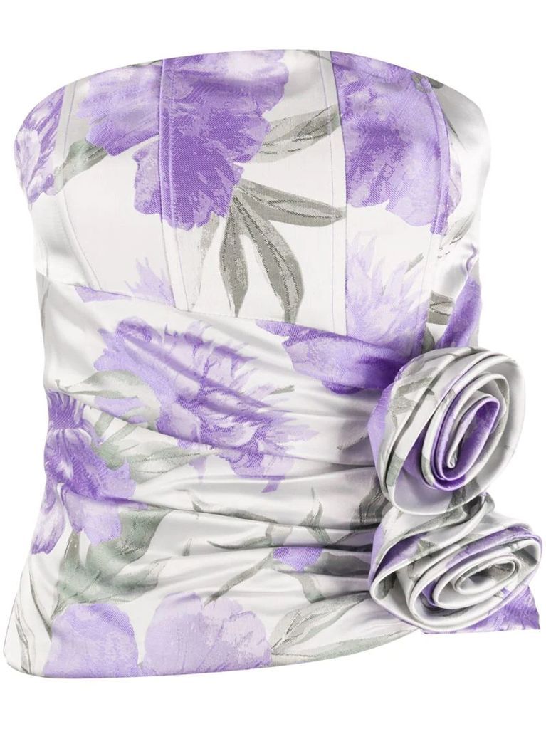 rose print sleeveless top