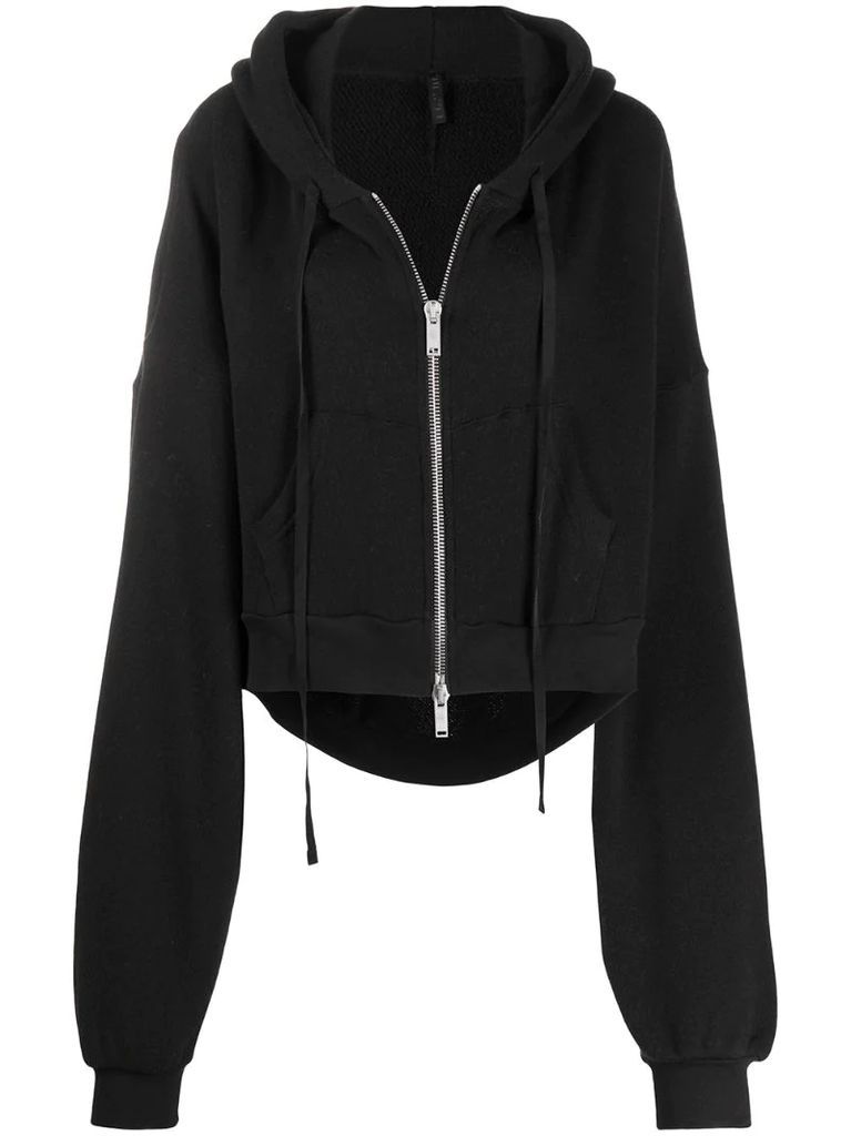 cropped zip-up hoodie