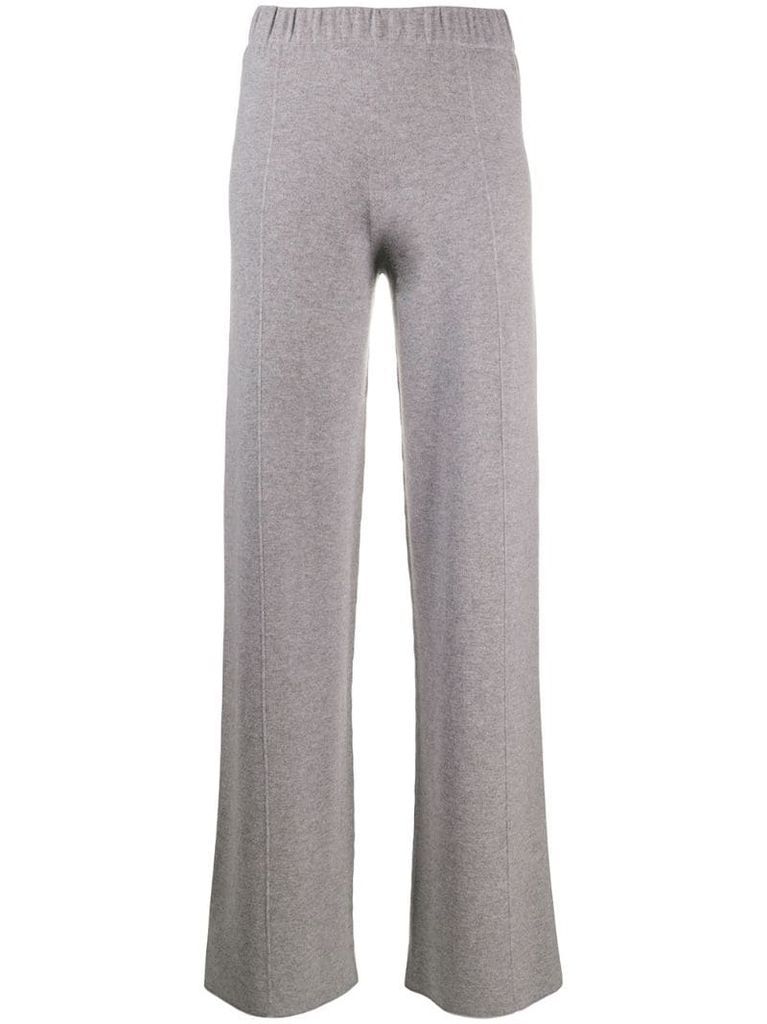 straight-leg knit trousers