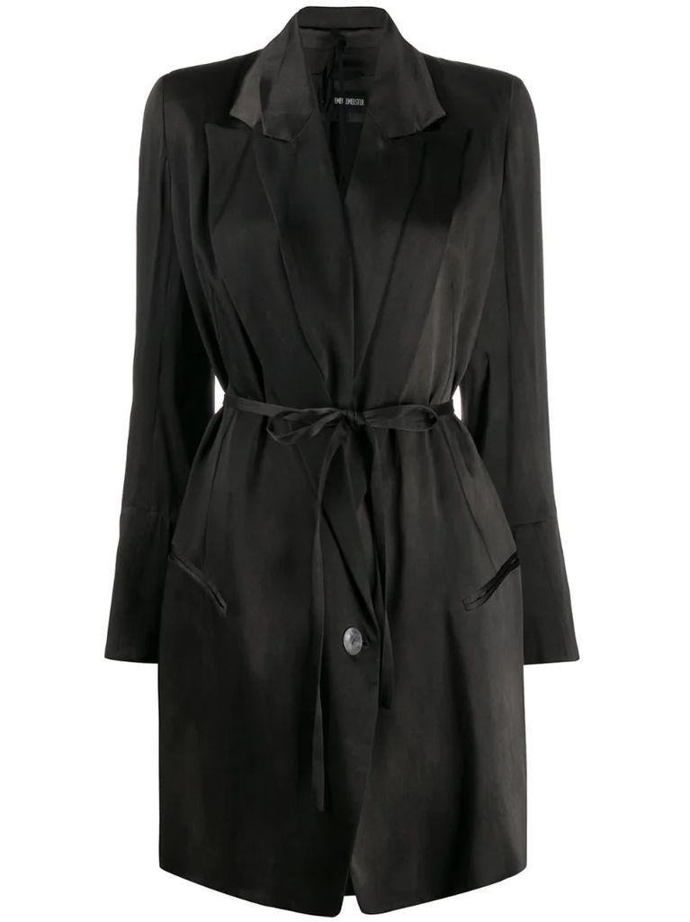 belted lightweight coat