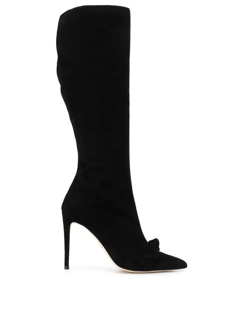 bow detail knee-high boots