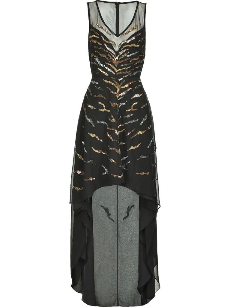 sequin-embellished panel dress