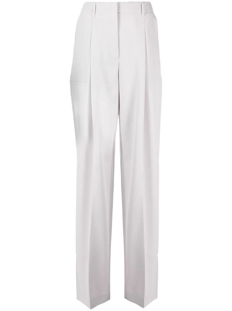 high-waisted wide-leg trousers