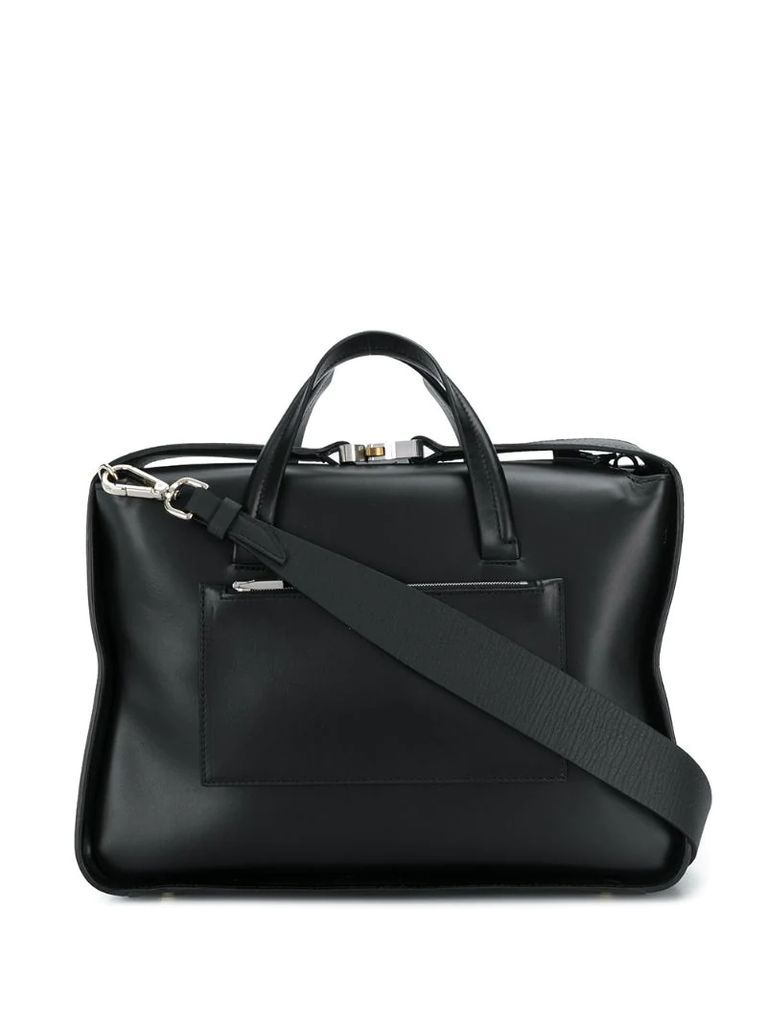 boxy leather tote