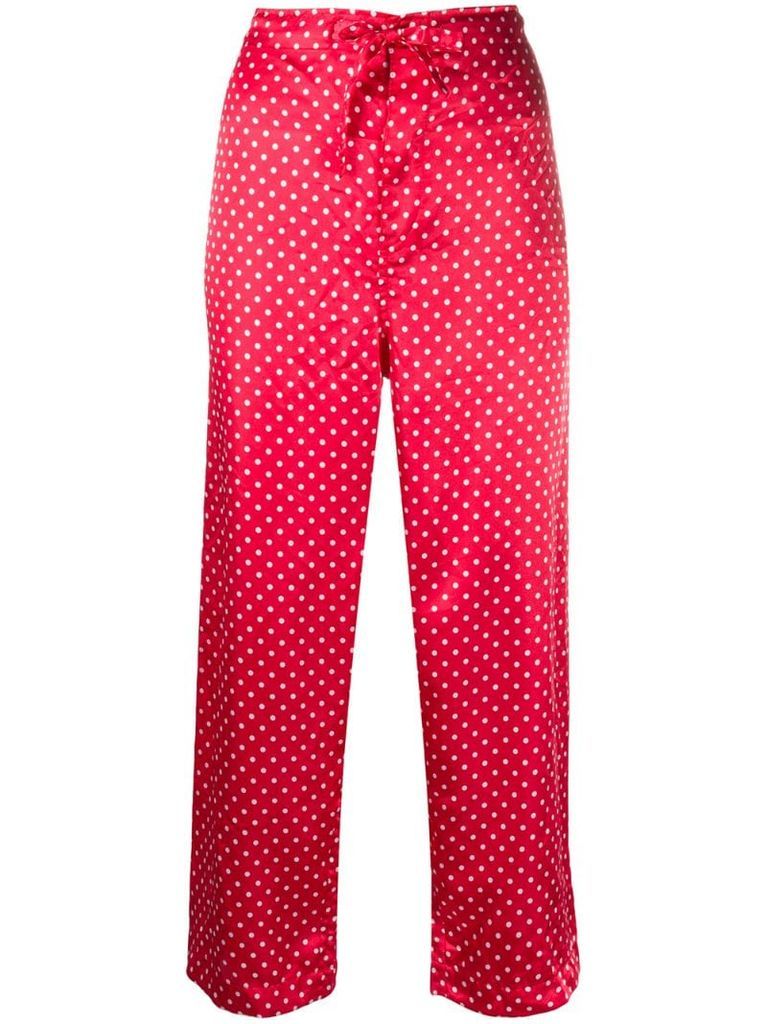 polka-dot cropped trousers