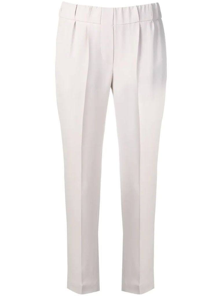 tapered elasticated trousers