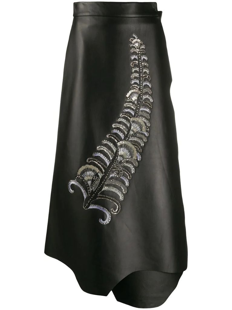 sequin embellished wrap skirt