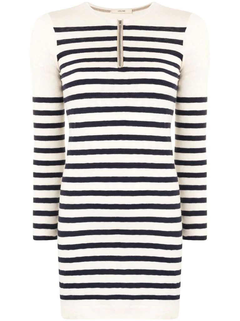 pre-owned striped knitted dress