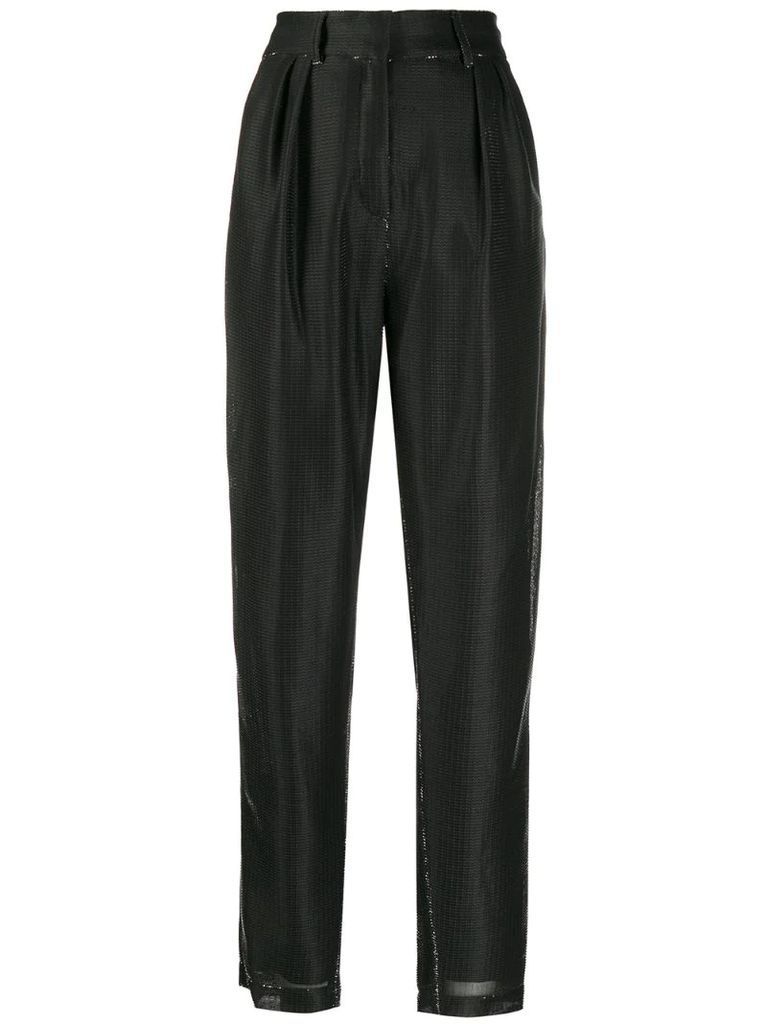 lamé tapered trousers