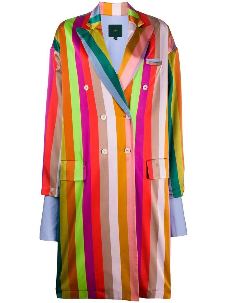 rainbow striped coat