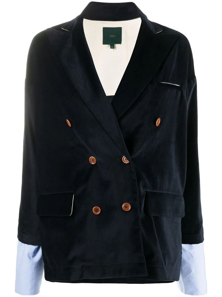 double-breasted fitted blazer