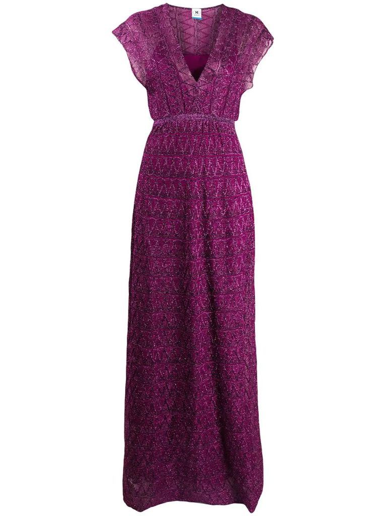 zig-zag knit maxi dress