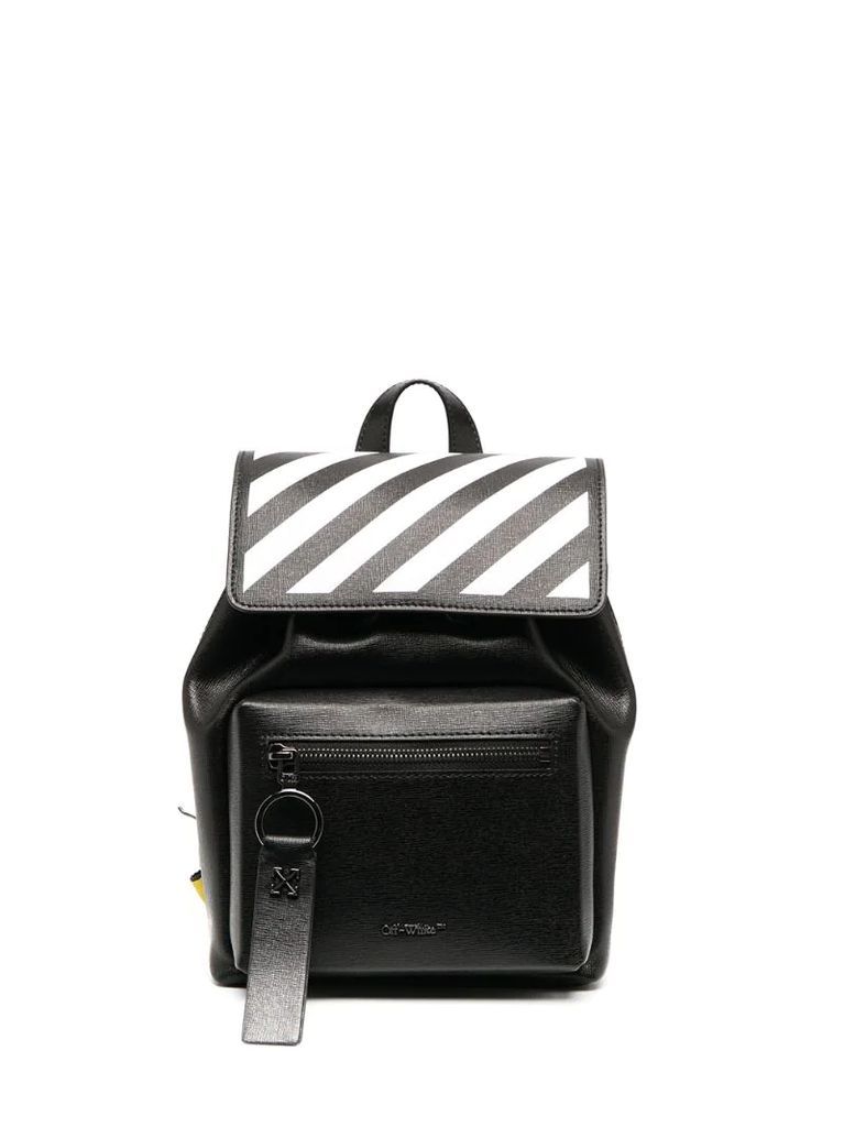 Diag-print Industrial-strap backpack