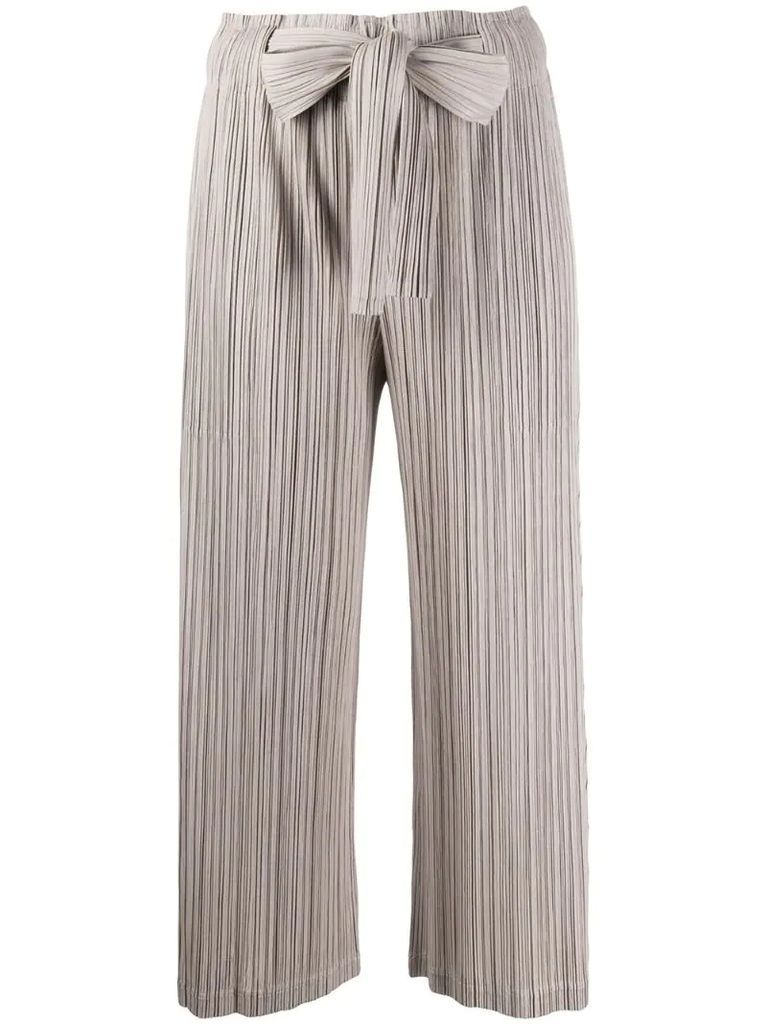 cropped micro-pleated trousers