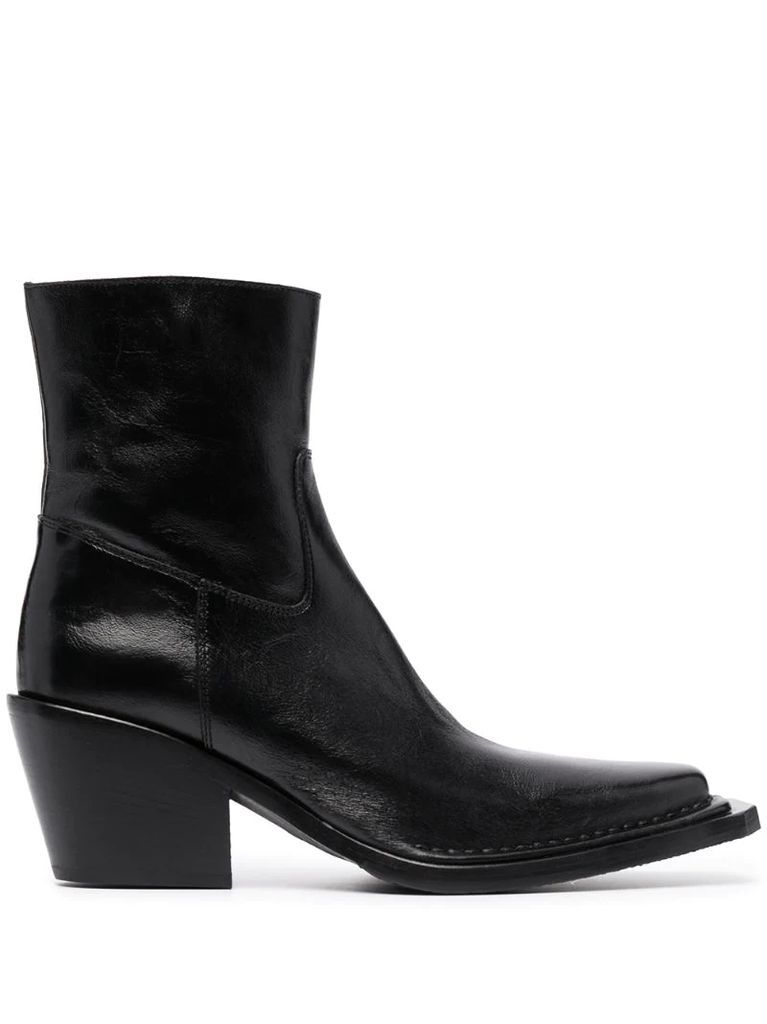 square-toe ankle boots