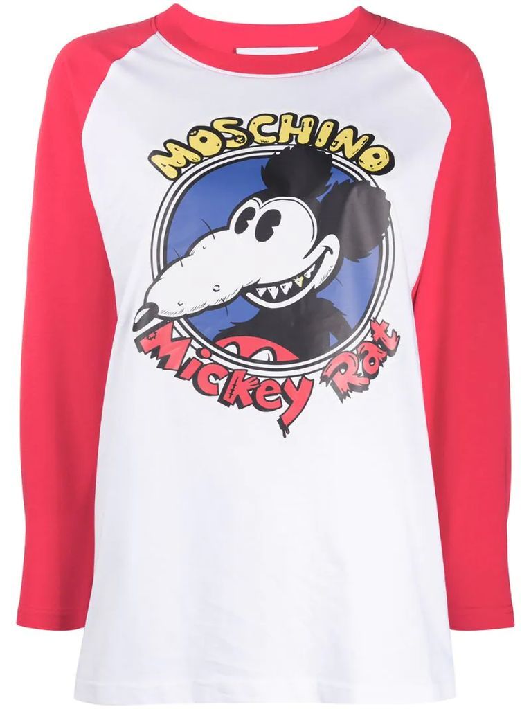 Mickey Rat print long sleeve T-shirt
