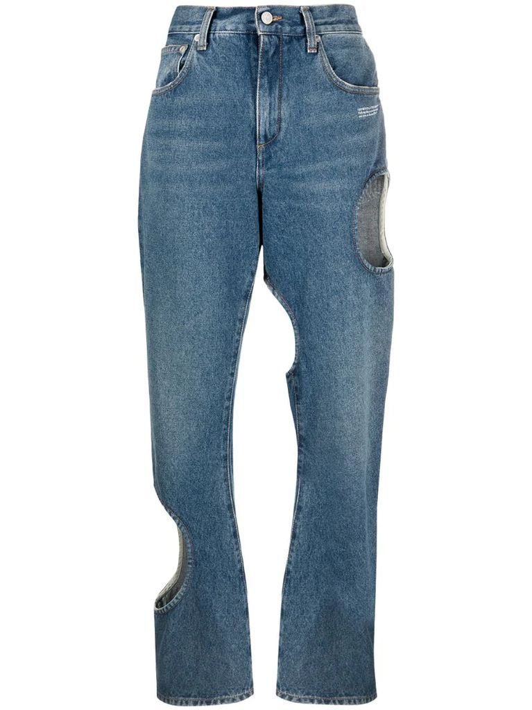 cut-out baggy jeans