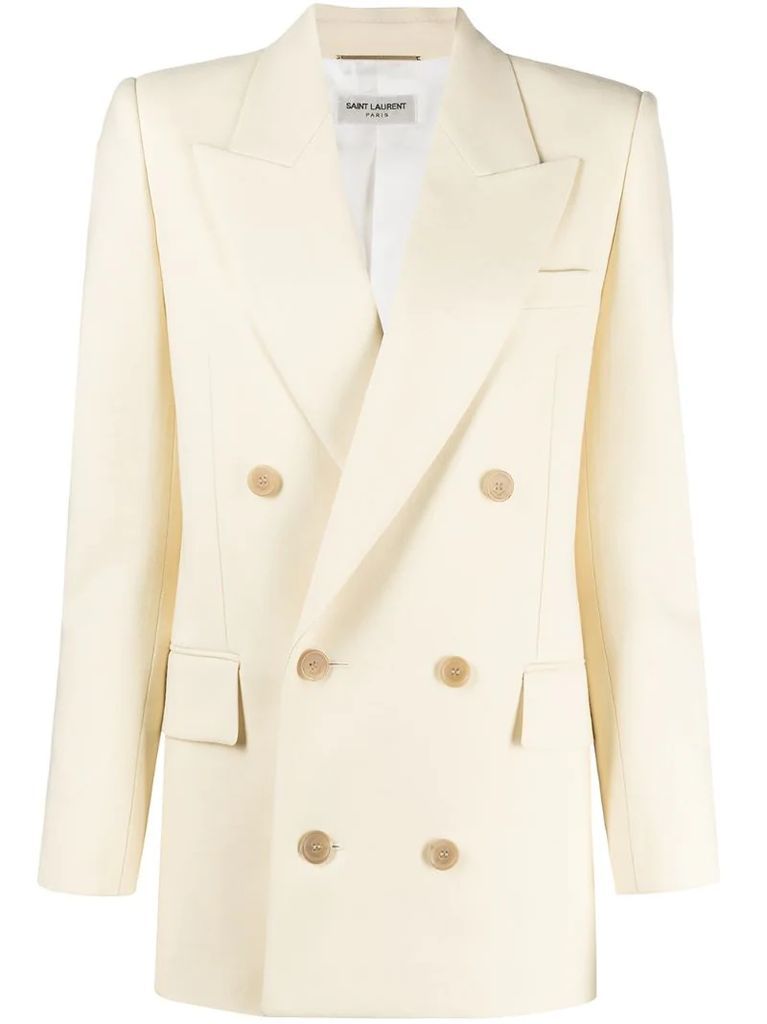 peaked lapels double-breasted blazer