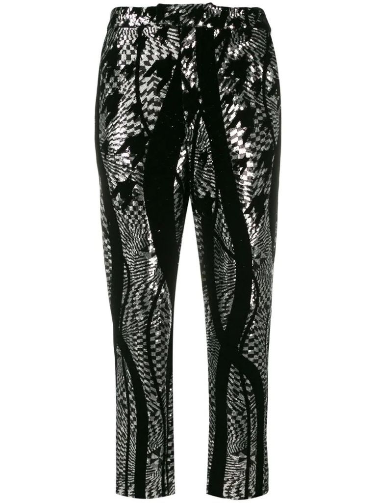 tapered sequin trousers