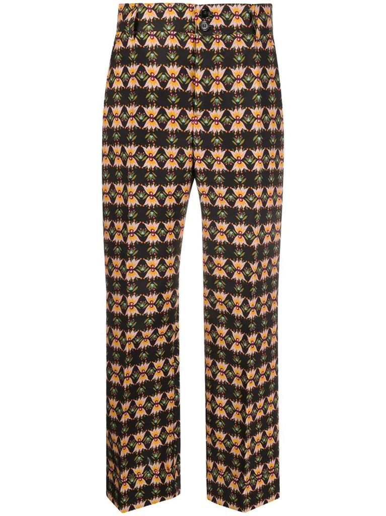 Hendrix geometric print cropped trousers